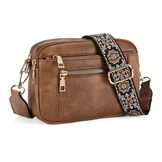 PATTERN STRAP CROSSBODY BAG